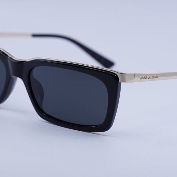 🕶️ New Saint Laurent SL766 001 Sunglasses - Black\Gold Frame, Black Lenses - Picture 8 of 10